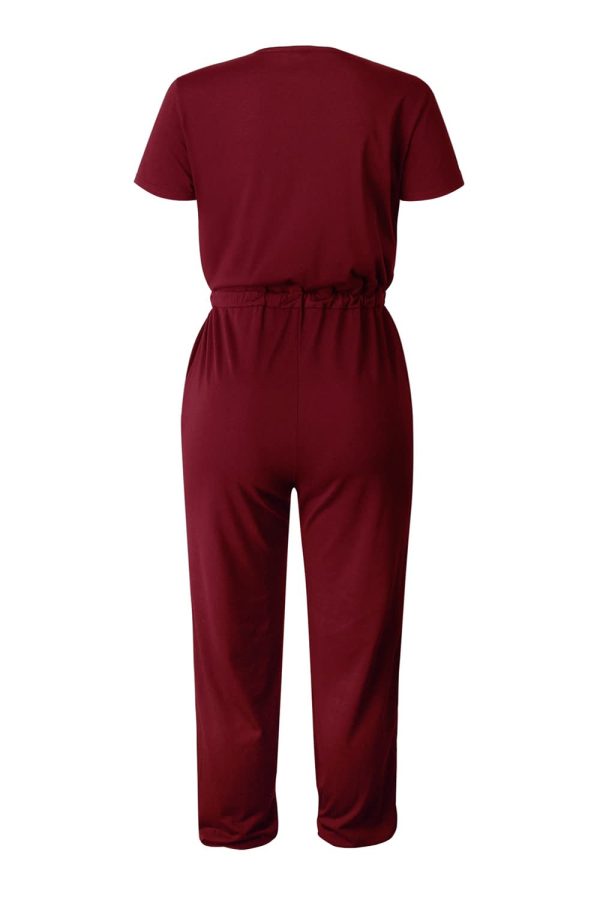 41-00vBqcuL.jpg Jumpsuits for Women 2025 Spring Summer Casual Dressy Short Sleeve Romper Airport Vacation Travel Outfits