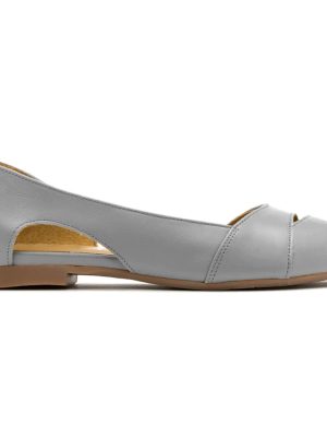 Women Open Peep Toe Flat Shoes Slip On Cutout Flat Sandals Round Toe Matte Leather Ballet Flats Office Work Comfort Flat Heel