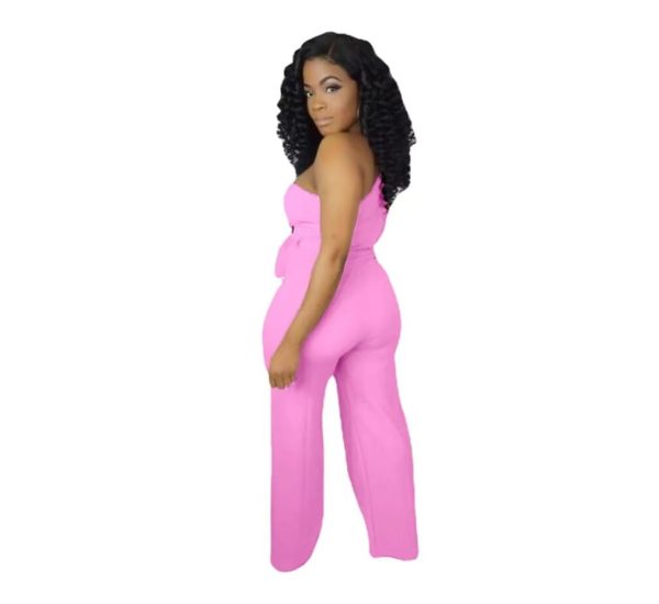 41E5J7De3XL.jpg Women's Sexy One Shoulder Slit Sleeve High Waist One Piece Pant Outfit Wide Leg Jumpsuit Romper