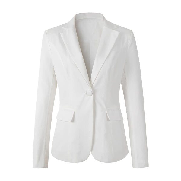 41W-Dd1mhL.jpg Womens One Button Blazer Lightweight Office Work Suit Jacket