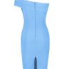 Women's Cut Out One Shoulder Sleeveless Split Club Party Fashion Bandage Dress