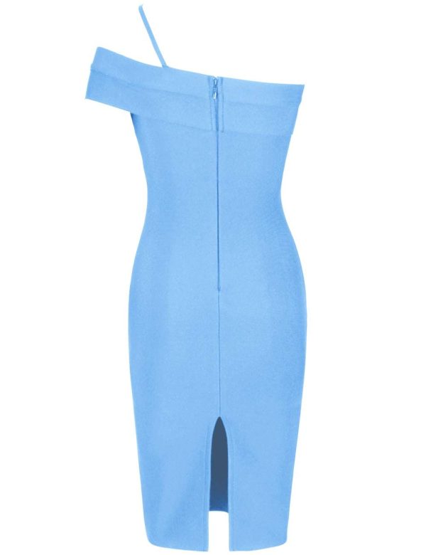 41XghDHS5LL.jpg Women's Cut Out One Shoulder Sleeveless Split Club Party Fashion Bandage Dress