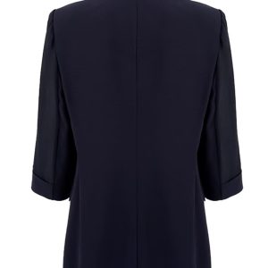 Women's Double Breasted Suit Blazer Summer 3/4 Sleeve Office Work Casual Jacket