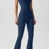 Flare Jumpsuits for Women Spaghetti Straps Scoop Neck Bodycon Full Length Casual Unitard Playsuit