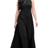 Sleeveless Flattering Dressy Long Pant Cape Classy Elegant Jumpsuit