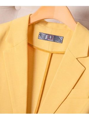 Women Spring Summer Wear Half Sleeve Jacket Office Single Breasted Thin Suit Blazer