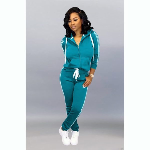 51A5qQrpwdL.jpg Womens Two Piece Outfits Casual Sweatsuits Solid Tracksuit Jogging Sweat Suits Matching Jogger Hoodie Pants Set