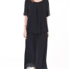 Women's 2 Piece Chiffon Sets Outfits Flowy Summer Casual Dressy Pantsuits Double Layers Blouse Capris Pants Suits