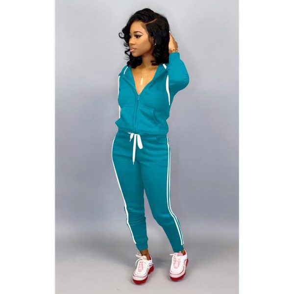 51Dps1FeTFL.jpg Womens Two Piece Outfits Casual Sweatsuits Solid Tracksuit Jogging Sweat Suits Matching Jogger Hoodie Pants Set