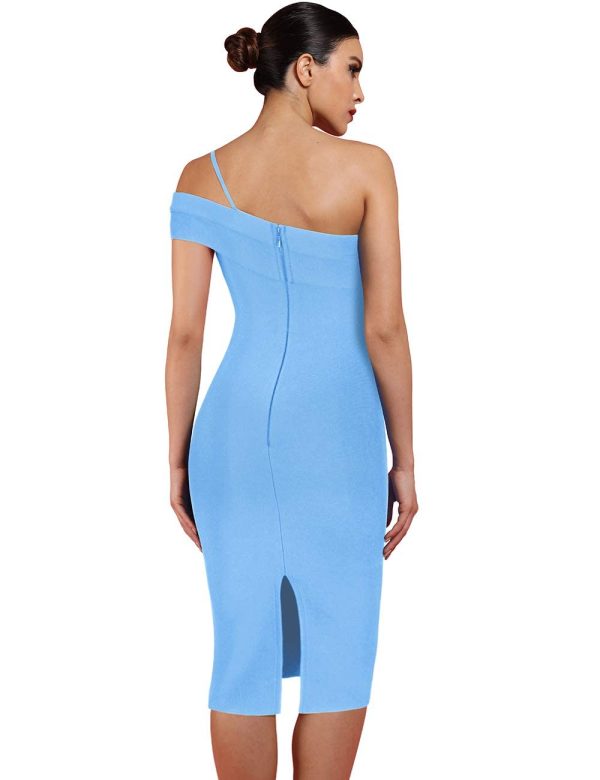 51EGawG6sPL.jpg Women's Cut Out One Shoulder Sleeveless Split Club Party Fashion Bandage Dress