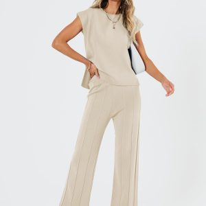 2 Piece Sets for Women Summer Vacation 2025 Lounge Outfits Matching Two Pcs Spring Knit Tracksuits Sweat Suits