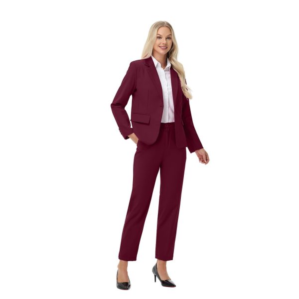 51L6V102kkL.jpg Women Suits 2 Piece Pants Suits for Women Dressy Business Work Professional Slim Fit Suit