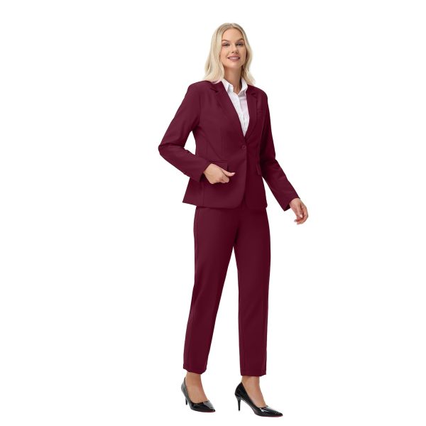 51N9K4V5fqL.jpg Women Suits 2 Piece Pants Suits for Women Dressy Business Work Professional Slim Fit Suit
