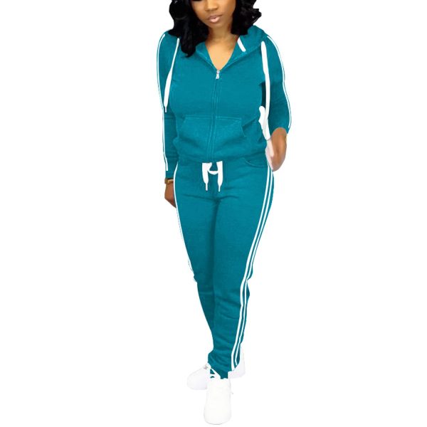 51P9RH3UEmL.jpg Womens Two Piece Outfits Casual Sweatsuits Solid Tracksuit Jogging Sweat Suits Matching Jogger Hoodie Pants Set