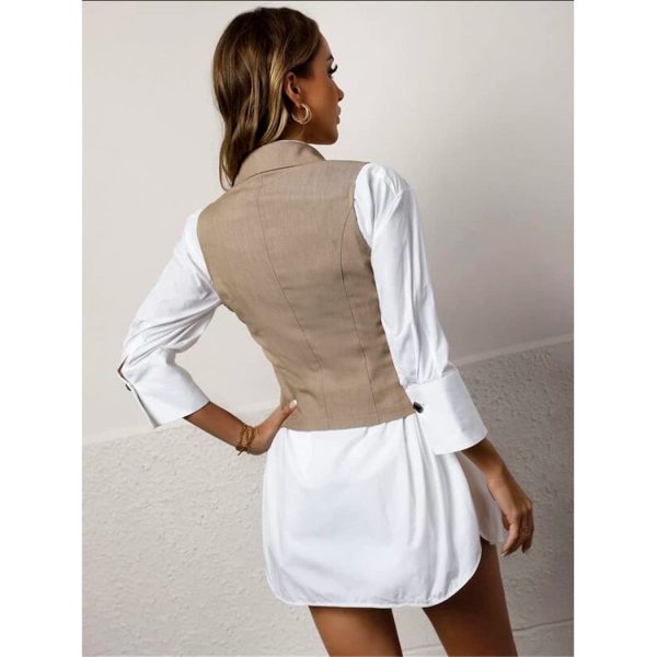 51PeHjhv7YL.jpg Women's Suit Vest Fashion Casual Sleeveless Jacket Summer Lapel Formal Waistcoat For Female