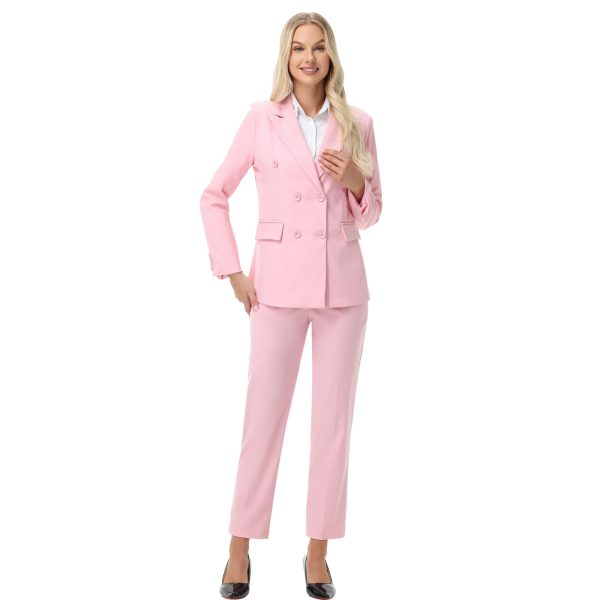 51Q4RxYeQ9L.jpg Pant Suits for Women Formal Pant Suits Double Breasted Blazer Sets Women 2 Piece Outfits