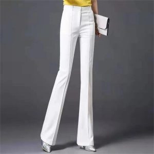 High Elastic Spring Summer Flare Pants Casual Straight Trousers for Women Work Suit Pants Loose Female Pantalon