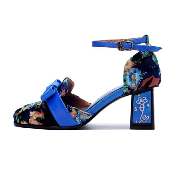 51Z-NoWPTQL.jpg Women's Chunky Low Block Heels Mary Jane Summer Leather Closed Toe Work Pumps Comfortable Round Toe Dress Wedding Shoes Square