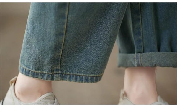 51azy0gXgOL.jpg Women Irregular Denim Jumpsuits Sleeveless Loose Buttons Vintage Wide Leg Jumpsuits