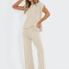 2 Piece Sets for Women Summer Vacation 2025 Lounge Outfits Matching Two Pcs Spring Knit Tracksuits Sweat Suits