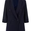 Women's Double Breasted Suit Blazer Summer 3/4 Sleeve Office Work Casual Jacket