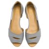 Women Open Peep Toe Flat Shoes Slip On Cutout Flat Sandals Round Toe Matte Leather Ballet Flats Office Work Comfort Flat Heel