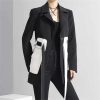 Women's Contrast Color Lapel Pocket Long Sleeve Loose Fit Office Open Front Solid Blazer
