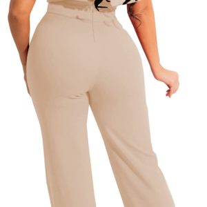 Women's Sexy Off Shoulder Ruffle Jumpsuits Elegant Wide Leg Long Pants Clubwear Rompers with Pockets