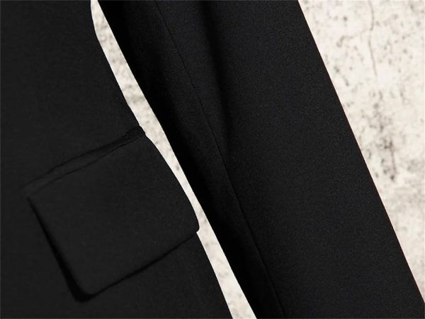 51y6-s1LkvL.jpg Women Embroidery Lace Notched Collar Long Sleeve Tunic Slimming Blazers