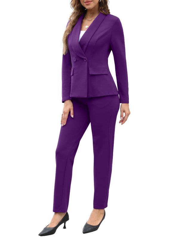 51ybZG35DgL.jpg Women's Fall Business Pant Suit Long Sleeve Formal 2 Piece Blazer Set Casual Office Work Outfits 2024
