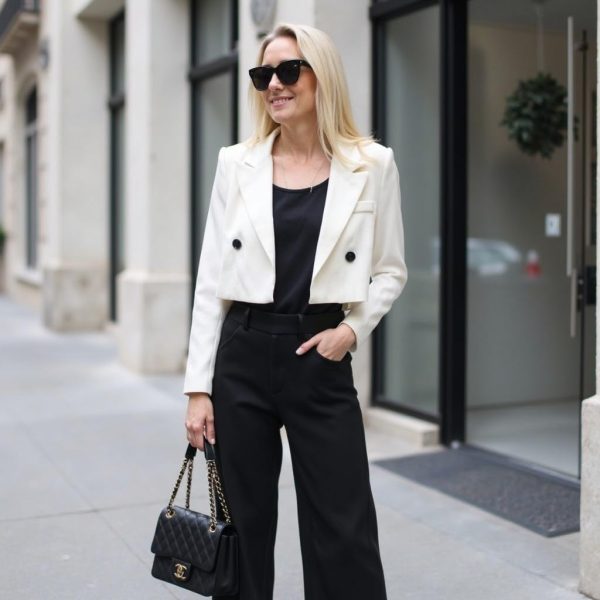 51zD4p5RrxL.jpg Womens Cropped Blazer Business Casual Lightweight Long Sleeve Suit Jacket Work Office Blazer for Women