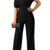 Women's Casual Sleeveless Off Shoulder Wide Leg Long Pant Jumpsuits