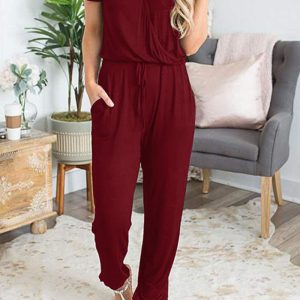 Jumpsuits for Women 2025 Spring Summer Casual Dressy Short Sleeve Romper Airport Vacation Travel Outfits