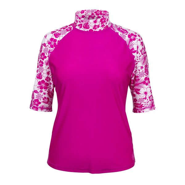 611ta2hvEkL.jpg Women’s Aloha Short Sleeve Sun and Swim Shirt with UPF 50+ Sun Protection – Womens Short Sleeve Rash Guard