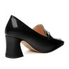 Womens Chunky Block Mid Heel,Patent Square Toe Pumps Slip-on Loafers Shoes Office Basic Classic Shoes 2.5IN