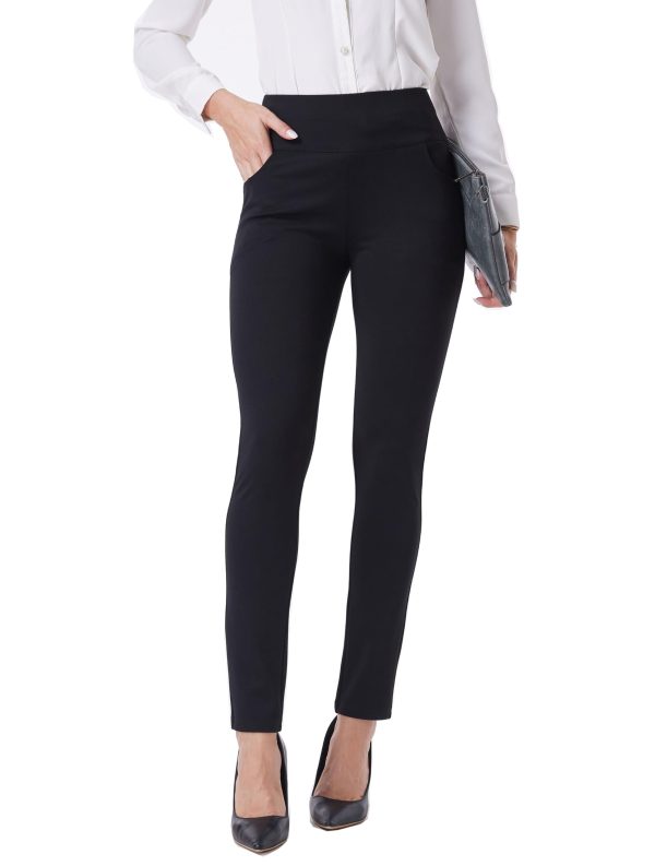617CvY9yToL.jpg Women's Work Pants Comfy Stretch Skinny Leg Elastic High Waist Pull on Business Casual Dress Pants