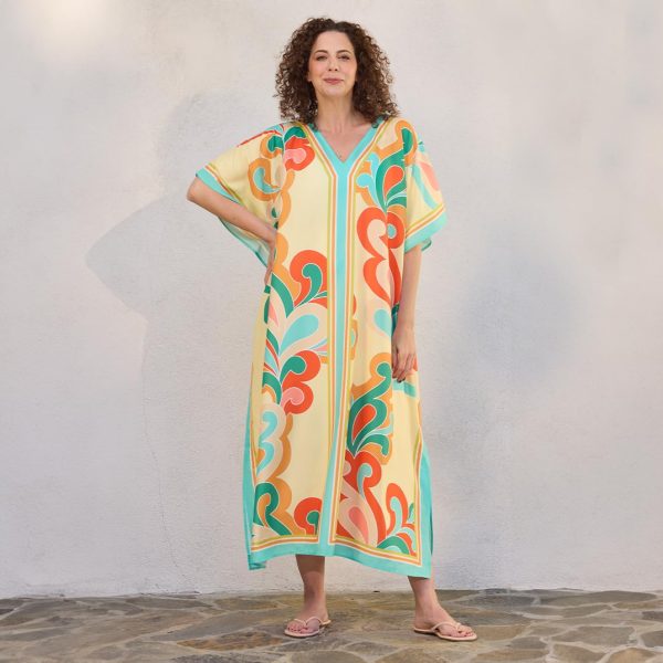617Z5Cgb5XL.jpg Paisley Pop Caftan Beach and Pool Coverup