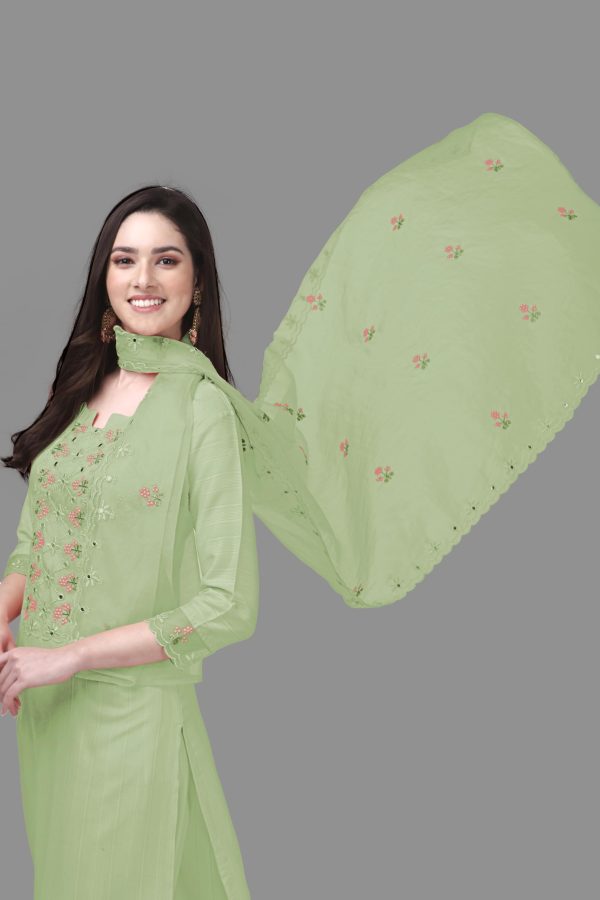 617eHmbX-wL.jpg Women's Cotton Embroidery Salwar Suit Set Kurta Pant with Dupatta Kurta Set for Women