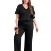 2 Piece Sets for Women Summer Lounge Set Wide Leg Pants Matching Set Vacation Travel Outfits Beach Clothing