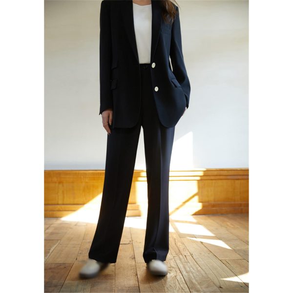 619HRth50uL.jpg Women Suit Pants Straight Wide Leg Trouser Summer Long Pant Office Lady Bottom Loose Pants for Women
