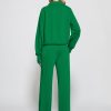 Women's 2 Piece Outfits Lounge Set 2025 Oversized Half Zip Sweatshirt Wide Leg Sweatpant Set Sweatsuit Tracksuit