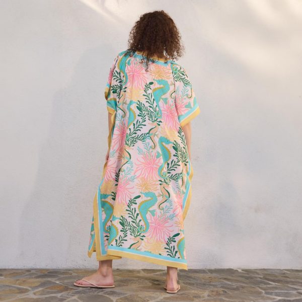 61BEnATrK9L.jpg Seahorses Caftan Beach and Pool Coverup