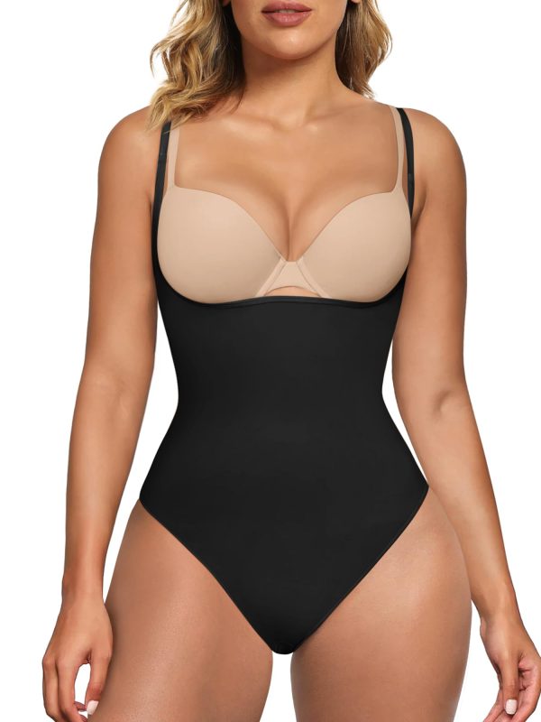 61FsTo5F4VL.jpg Open Bust Shapewear Tummy Control Bodysuits for Women Seamless Compression High Waisted Body Shaper