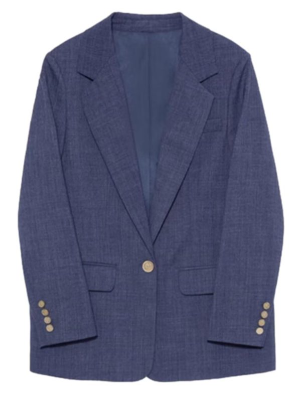 61G89y5E-5L.jpg Women's One Button Coat Work Office Suit Jacket Notch Lapel Blazer