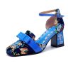 Women's Chunky Low Block Heels Mary Jane Summer Leather Closed Toe Work Pumps Comfortable Round Toe Dress Wedding Shoes Square