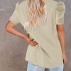 Womens Summer Blazers Casual Short Puff Sleeve Open Front Office Blazers Bussiness Jackets Work Suit