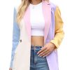 Womens Casual Blazer Button Lapel Long Sleeve Work Business Fashion Blazers Jackets Outfits with Pockets