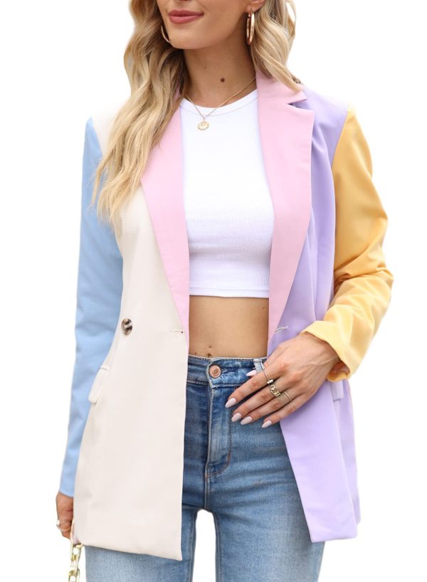 61MJaSwwh6L.jpg Womens Casual Blazer Button Lapel Long Sleeve Work Business Fashion Blazers Jackets Outfits with Pockets
