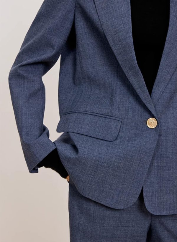 61MqNIf-O0L.jpg Women's One Button Coat Work Office Suit Jacket Notch Lapel Blazer