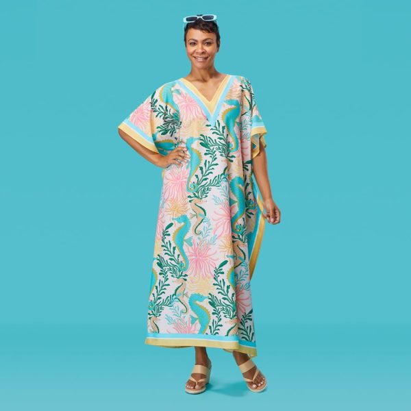 61NXbX9OvvL.jpg Seahorses Caftan Beach and Pool Coverup